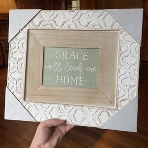 White framed Wall Decor “Grace will lead us home”